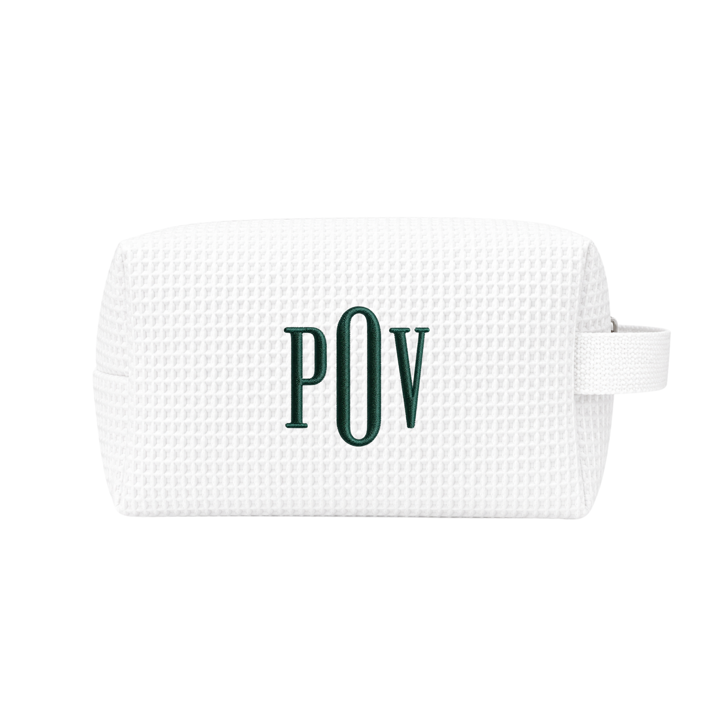 Waffle Monogram Pouch